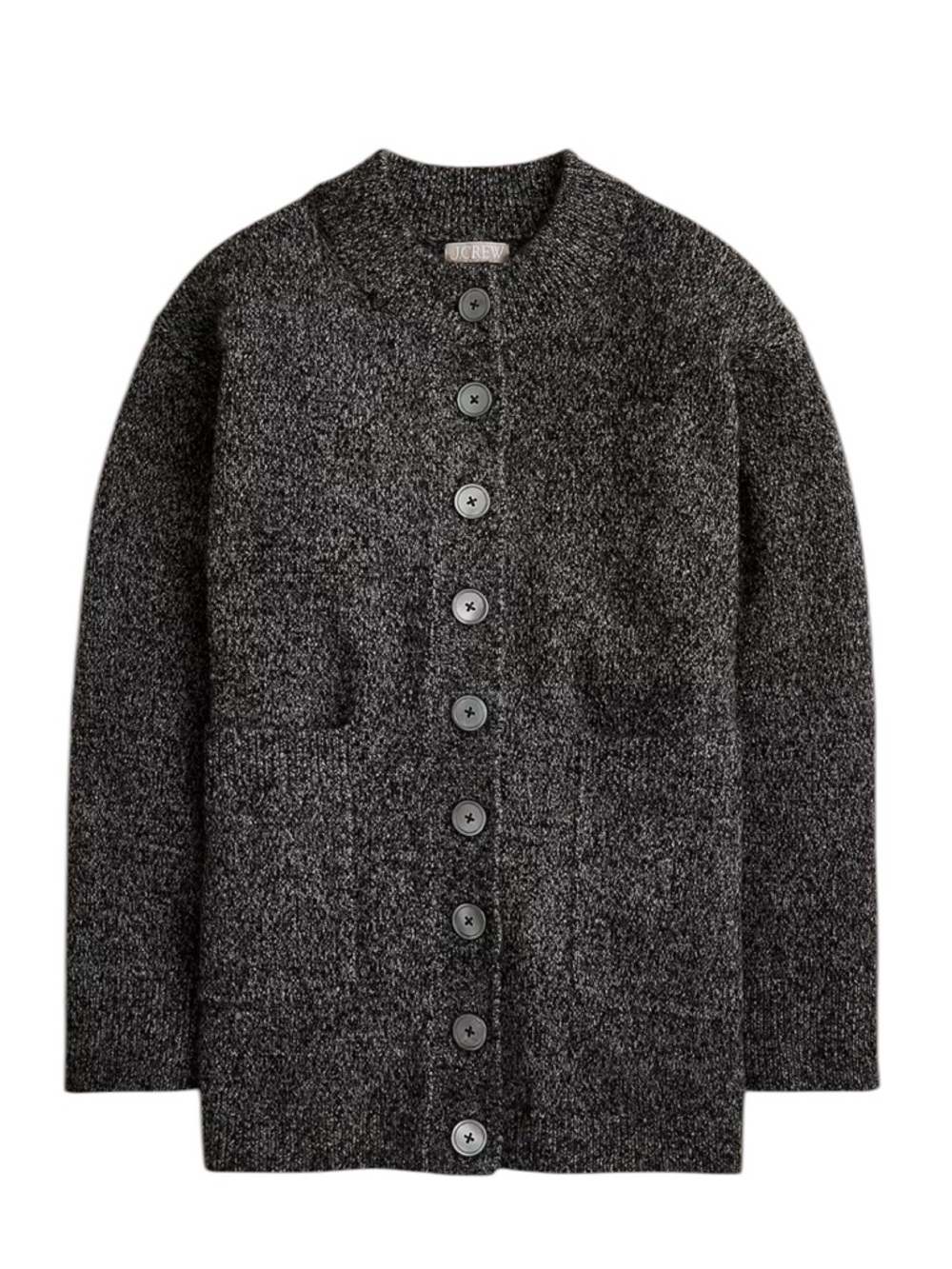 J. Crew Relaxed Milano Stitch Cardigan S Charcoal Gray Oversized Alpaca Wool